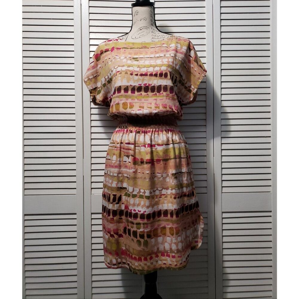 Eliza J. Blouson Dress Women's Size 8 Multicolor‎ Print Short Sleeve Knee Length